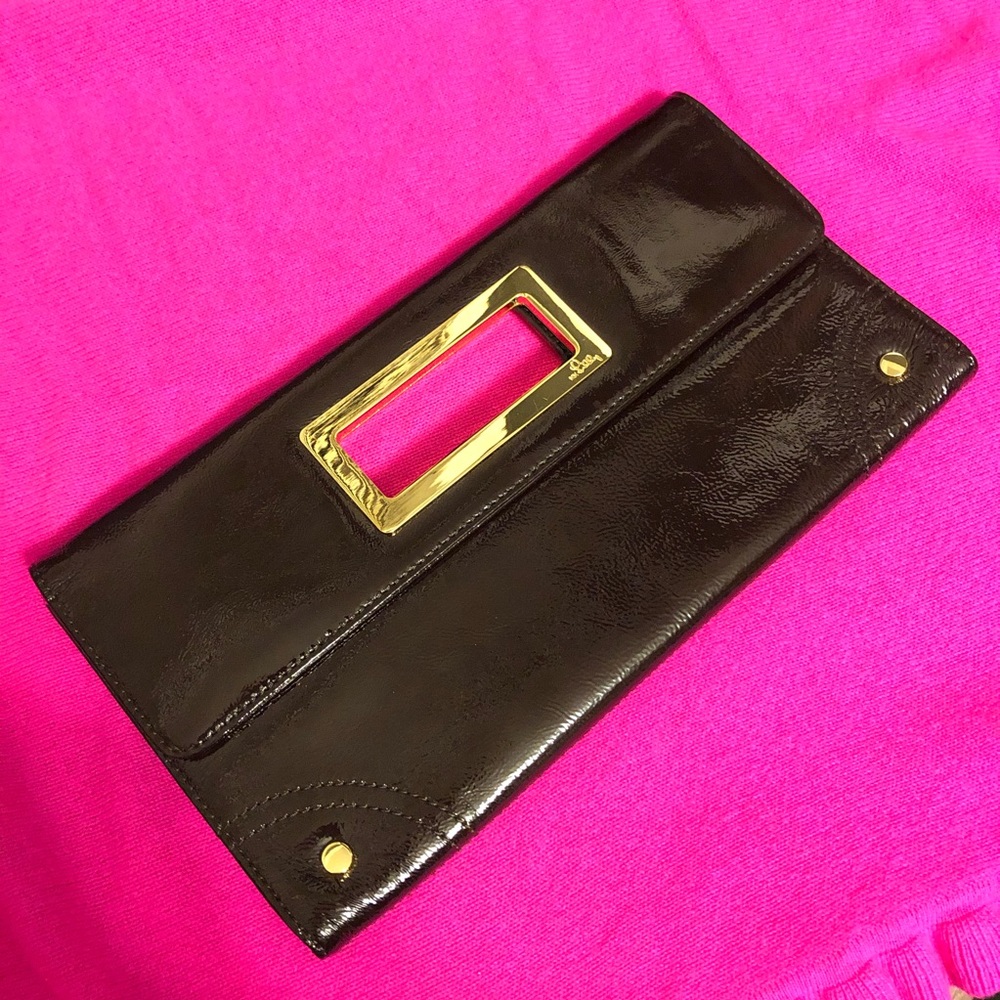 Lilly Pulitzer Brown Patent Leather Clutch
